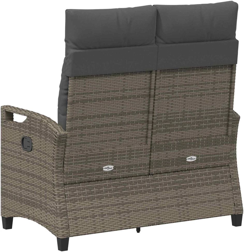 Sodo suolas su pagalve Pilka ir tamsiai pilka 105 x 60 x 112 cm
