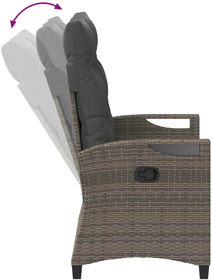 Sodo suolas su pagalve Pilka ir tamsiai pilka 105 x 60 x 112 cm