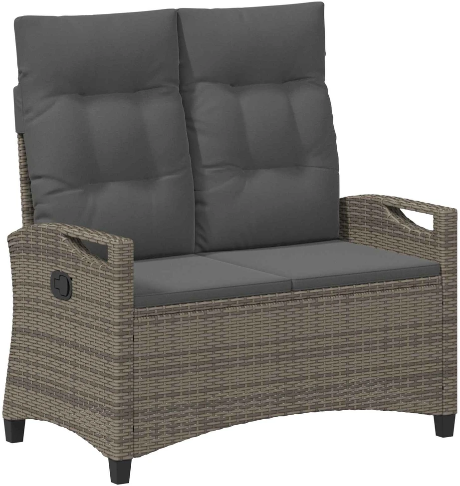 Sodo suolas su pagalve Pilka ir tamsiai pilka 105 x 60 x 112 cm