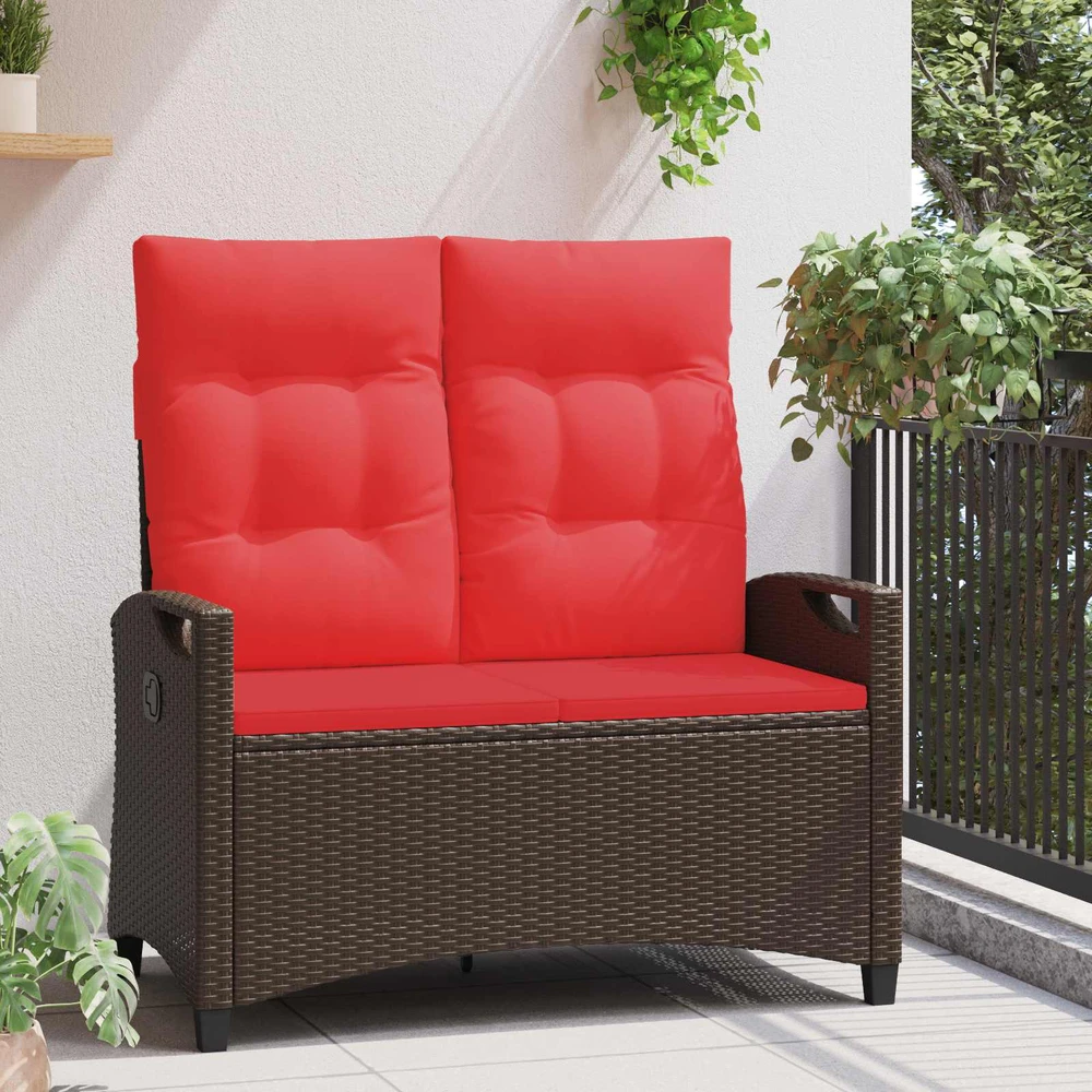 Sodo suolas su pagalve Ruda ir raudona 105 x 60 x 112 cm