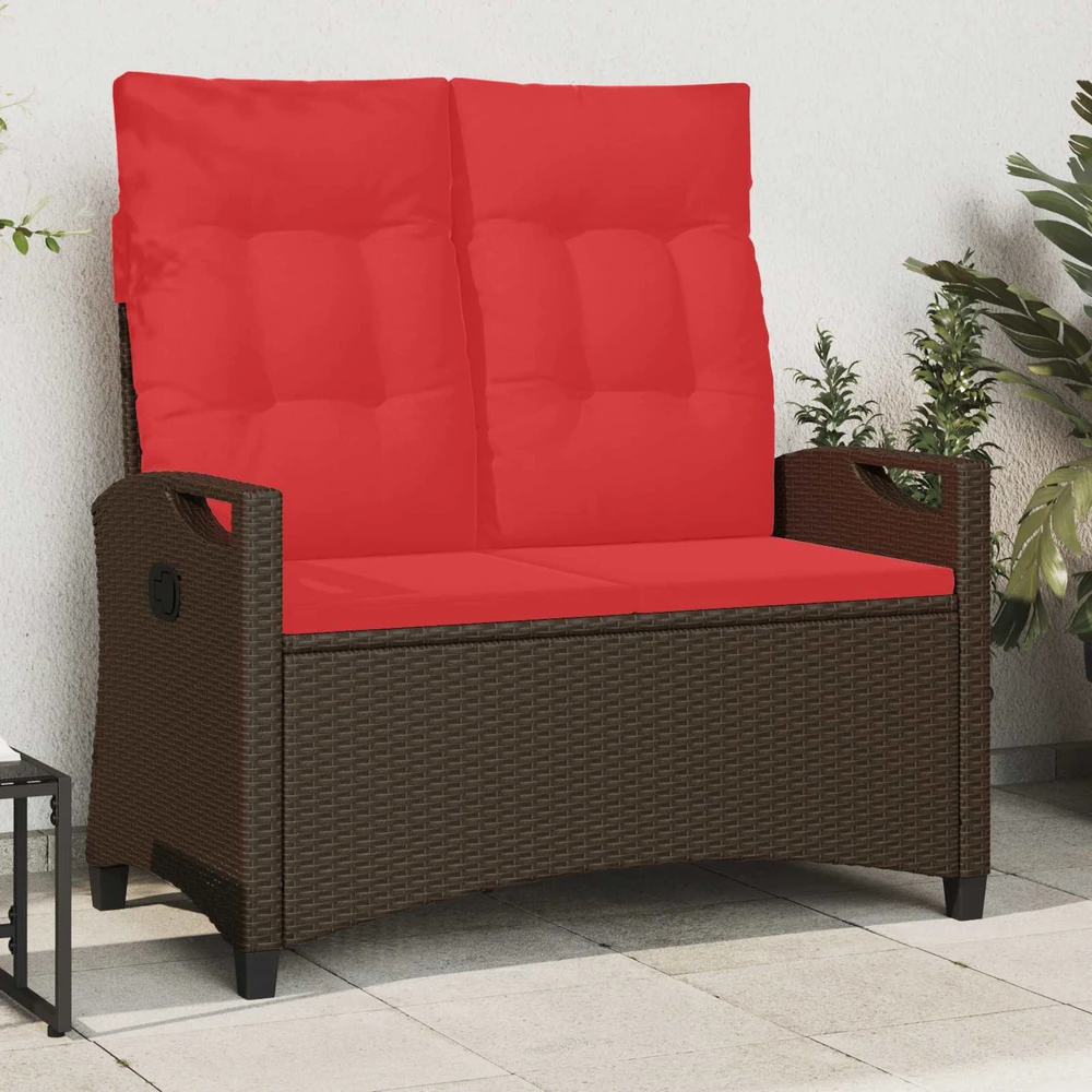 Sodo suolas su pagalve Ruda ir raudona 105 x 60 x 112 cm