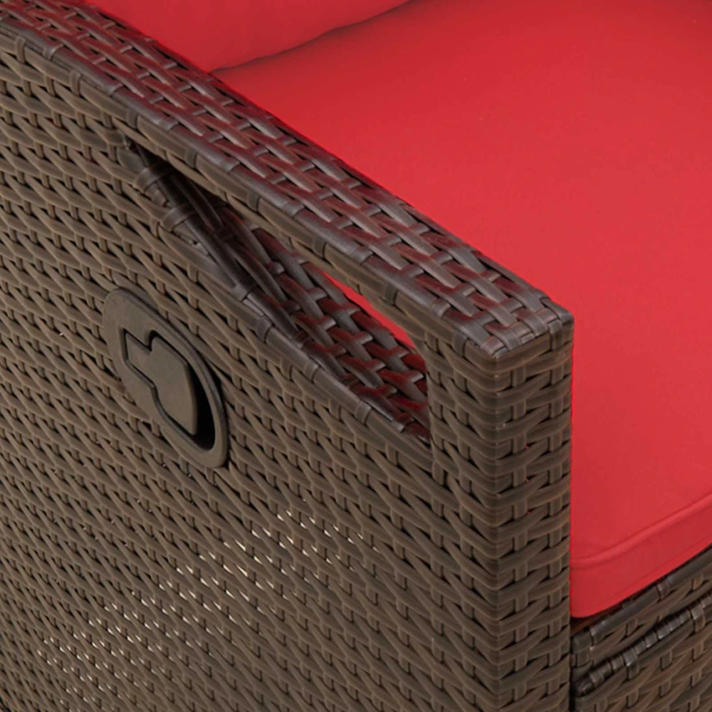 Sodo suolas su pagalve Ruda ir raudona 105 x 60 x 112 cm