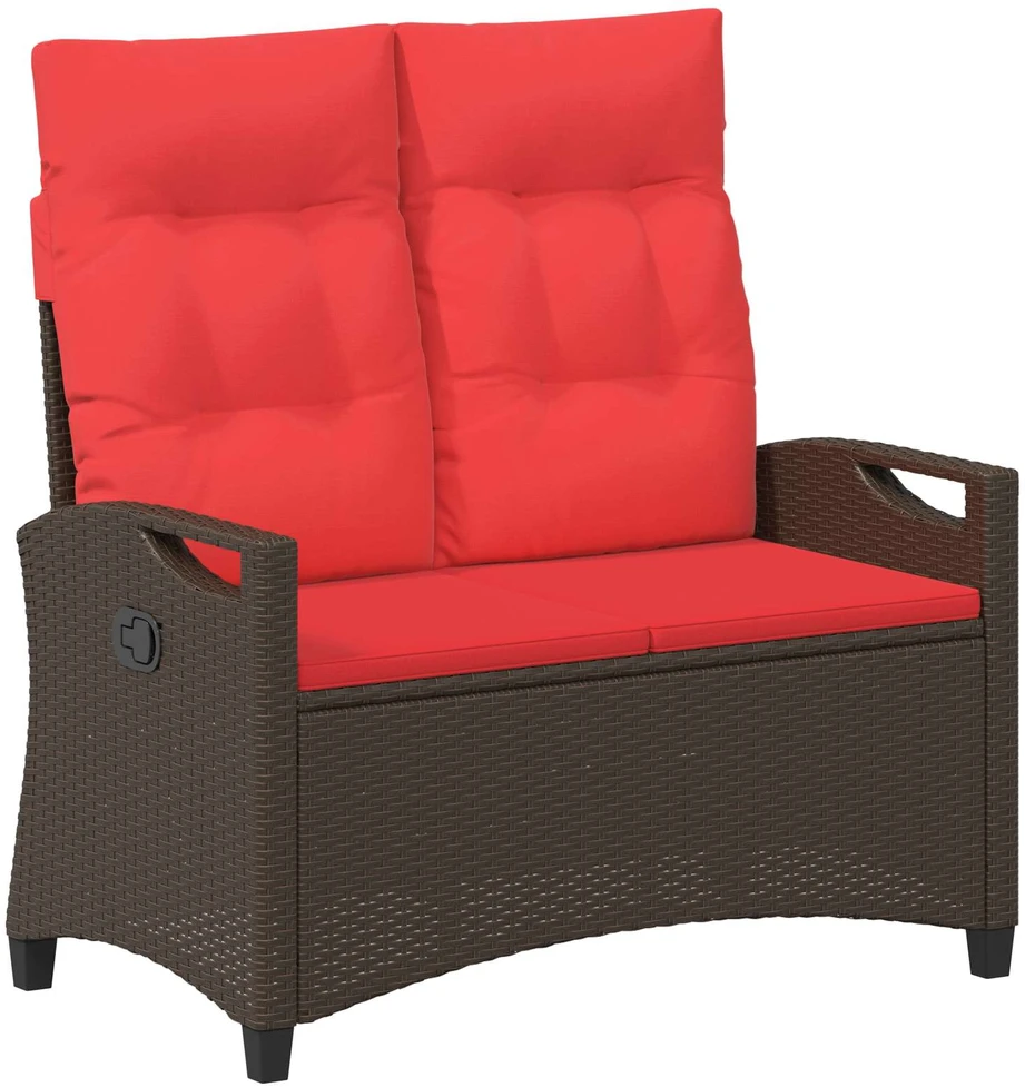Sodo suolas su pagalve Ruda ir raudona 105 x 60 x 112 cm