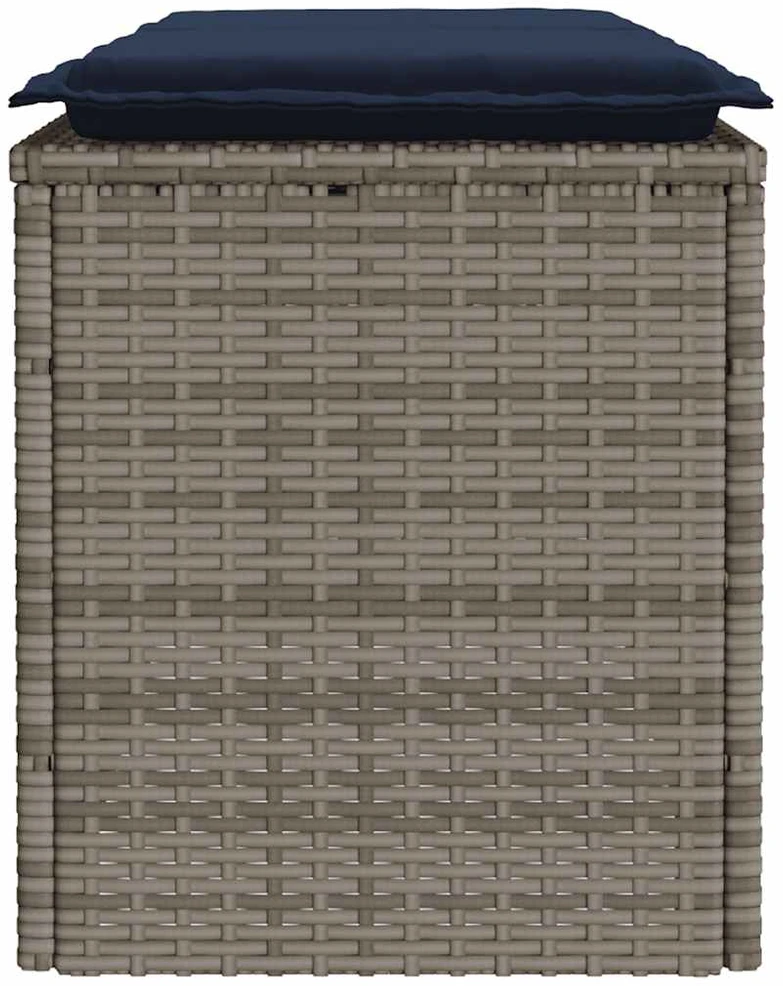 sodo suolas su pagalvėlė pilka 110x40x44 cm polietileno rotango
