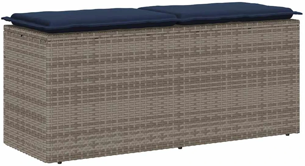 sodo suolas su pagalvėlė pilka 110x40x44 cm polietileno rotango