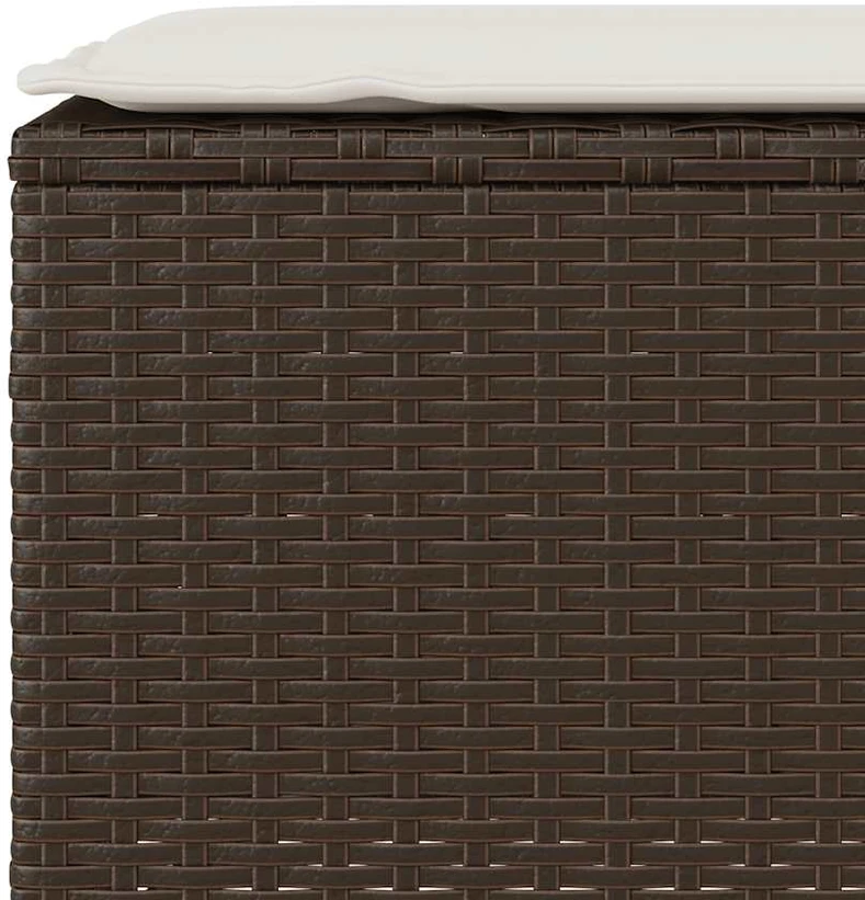sodo suolas su pagalvėlė ruda 110x30x40,5 cm poliratanas