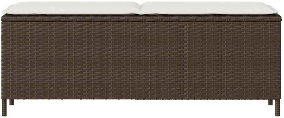 sodo suolas su pagalvėlė ruda 110x30x40,5 cm poliratanas