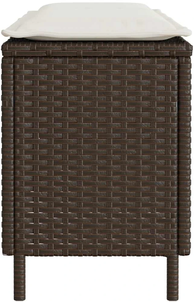 sodo suolas su pagalvėlė ruda 110x30x40,5 cm poliratanas