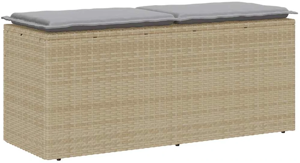 sodo suolas su pagalvėlė smėlio spalvos 110x40x44cm poliratanas