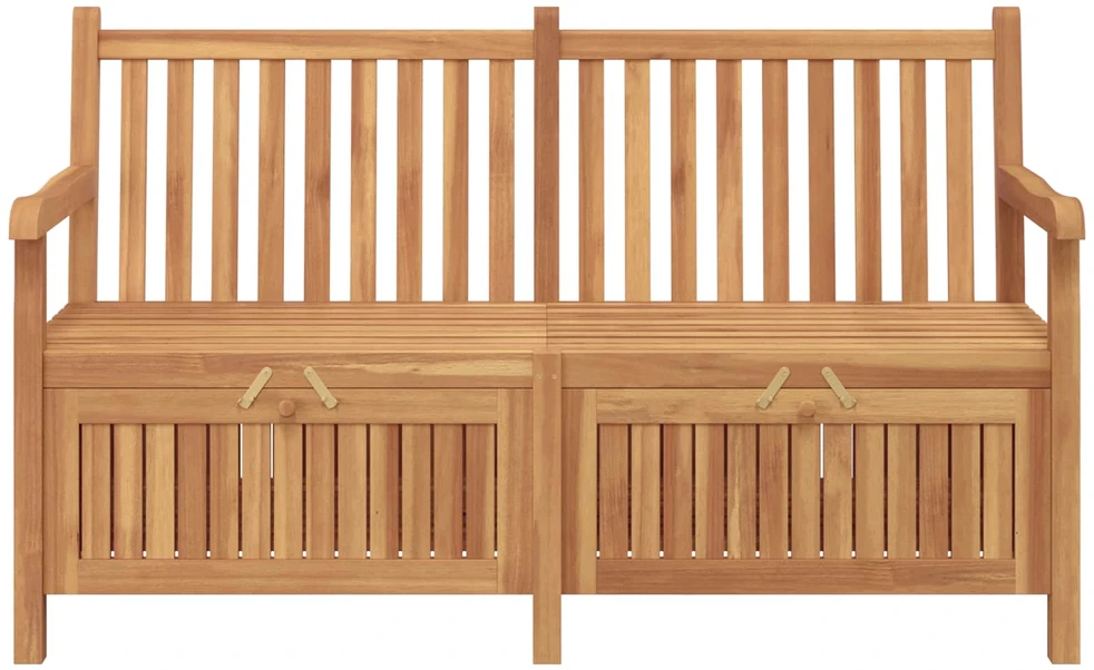 Sodo suolas su saugykla 150 x 60 x 90 cm Kieto teka medžio