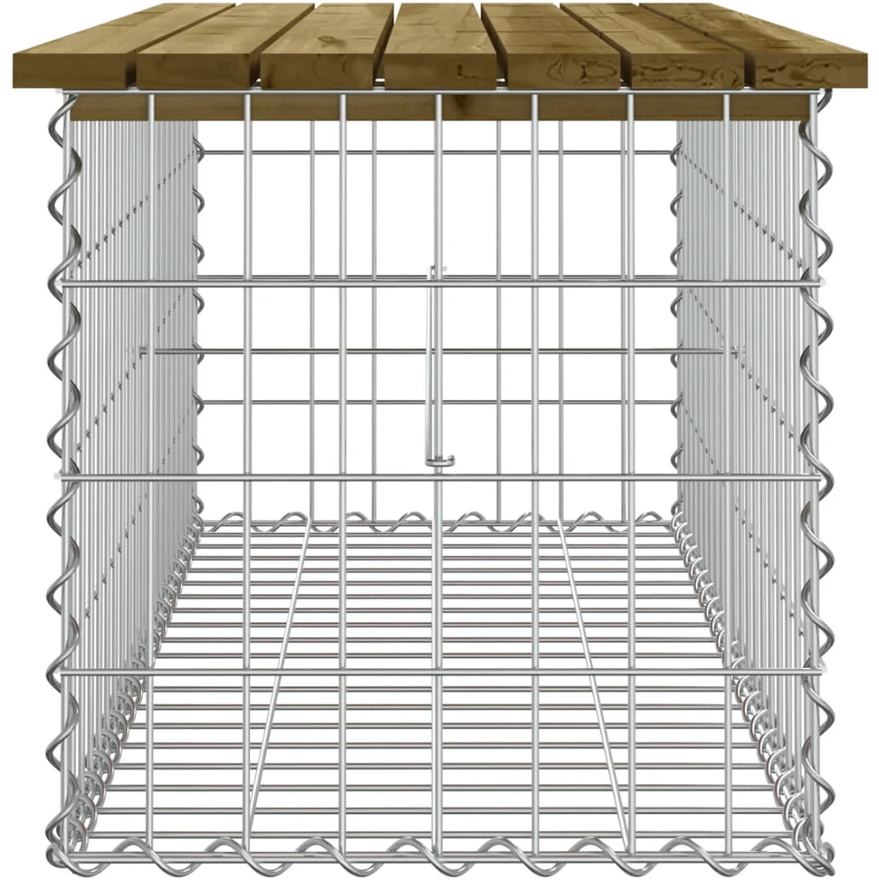 Sodo suoliukas, 103x44x42cm, impregnuota pušis, gabiono dizaino