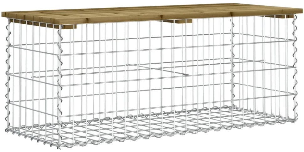 Sodo suoliukas, 103x44x42cm, impregnuota pušis, gabiono dizaino