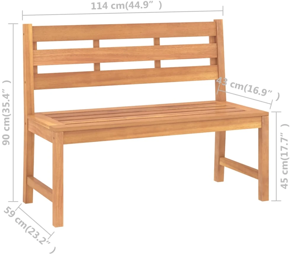 Sodo suoliukas, 114cm, tikmedžio medienos masyvas