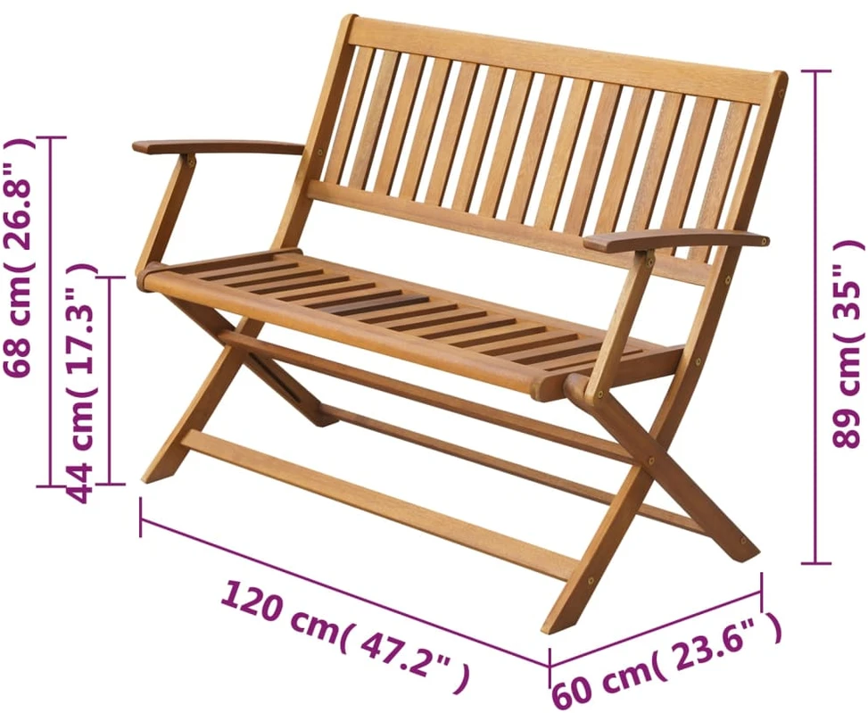 Sodo suoliukas, 120 cm, akacijos medienos masyvas