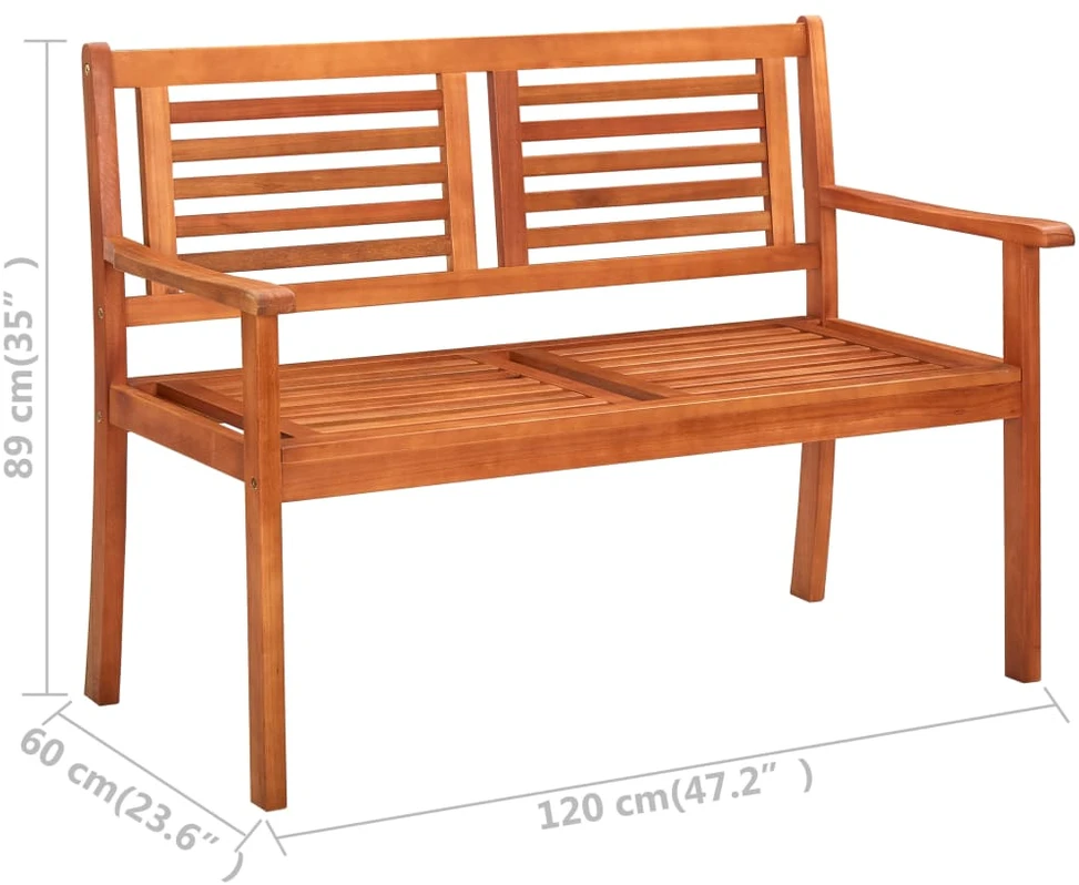 Sodo suoliukas, 120 cm, dvivietis, eukalipto medienos masyvas