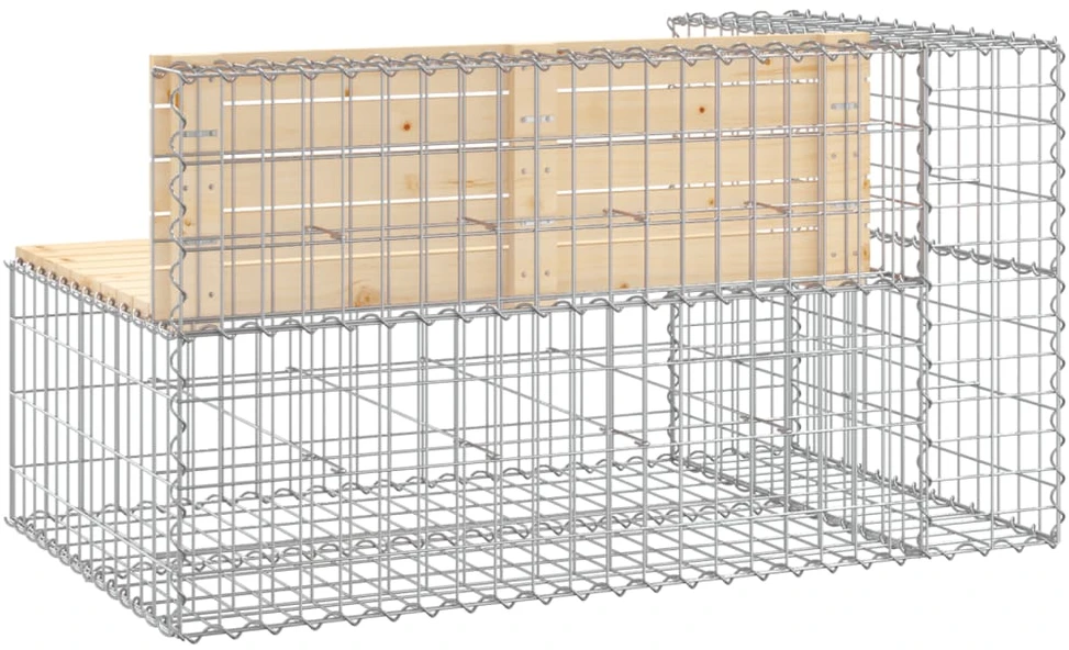 Sodo suoliukas, 122x71x65,5cm, pušies masyvas, gabiono dizaino