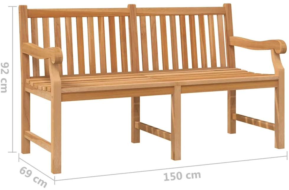 Sodo suoliukas, 150cm, tikmedžio medienos masyvas