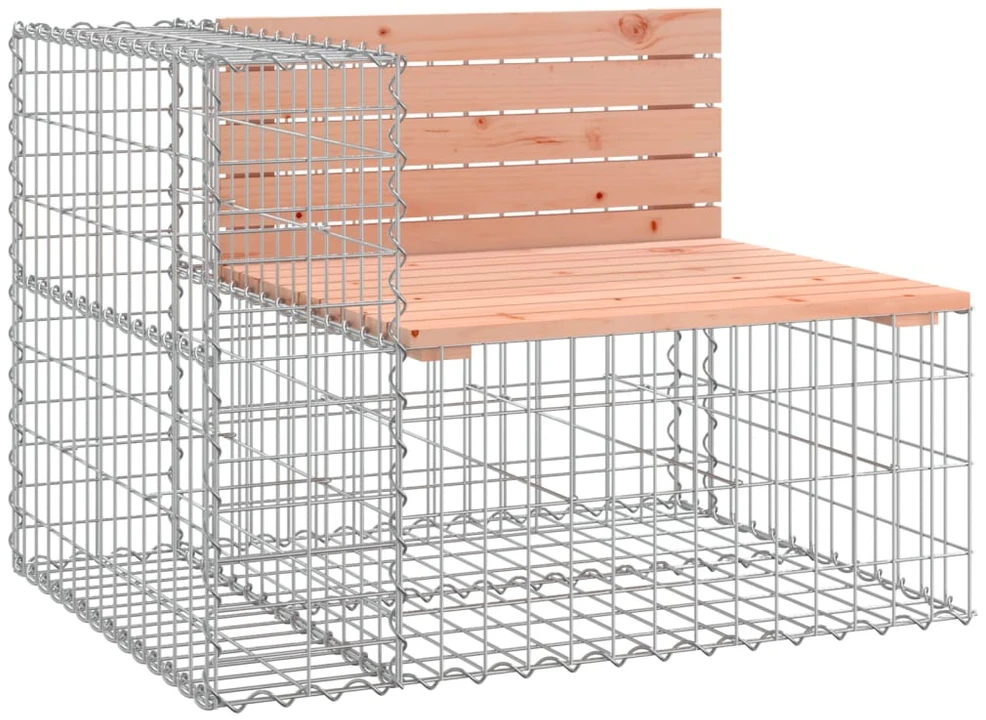 Sodo suoliukas, 184x71x65,5cm, douglas eglė, gabiono dizaino