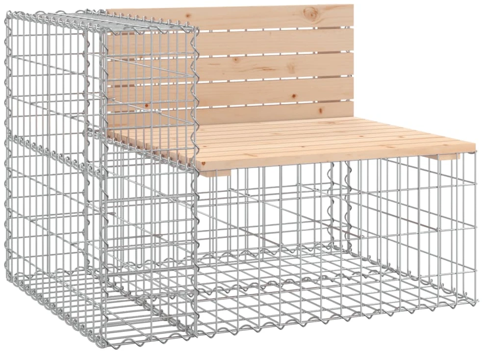 Sodo suoliukas, 184x71x65,5cm, pušies masyvas, gabiono dizaino