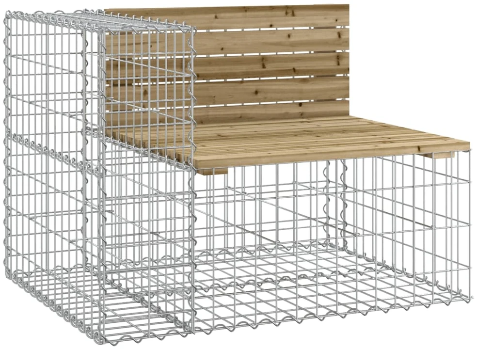 Sodo suoliukas, 184x71x65,5cm, pušis, gabiono dizaino