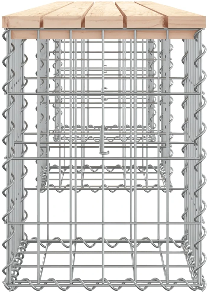 Sodo suoliukas, 203x31x42cm, pušies masyvas, gabiono dizaino