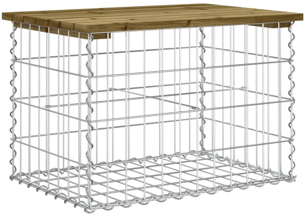 Sodo suoliukas, 63x44x42cm, impregnuota pušis, gabiono dizaino