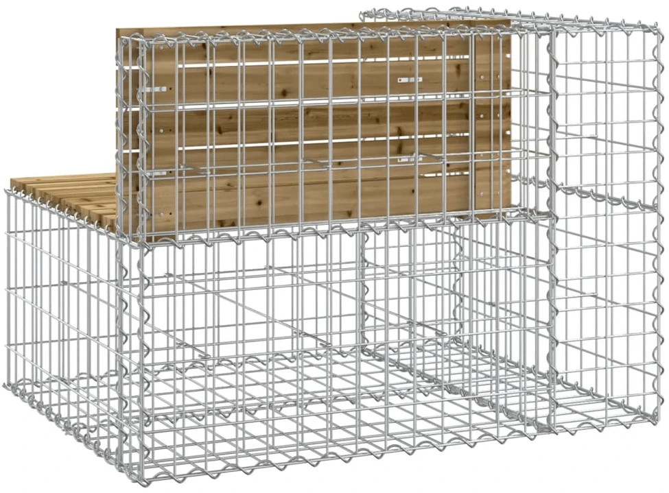 Sodo suoliukas, 92x71x65,5cm, pušis, gabiono dizaino
