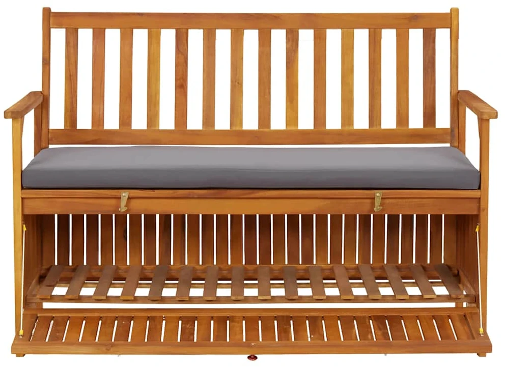 Sodo suoliukas-daiktadėžė, 120cm, akacijos medienos masyvas