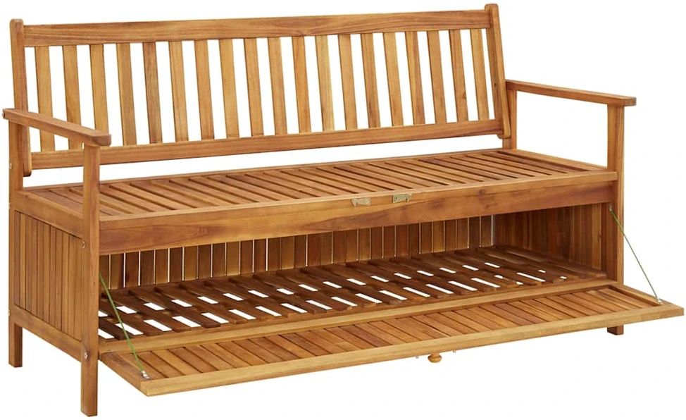 Sodo suoliukas-daiktadėžė, 148cm, akacijos medienos masyvas