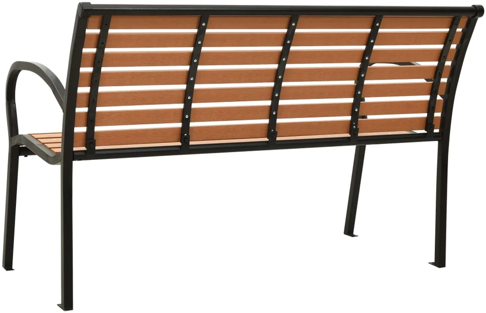 Sodo suoliukas, juodos ir rudos spalvos, 116cm, plienas ir WPC