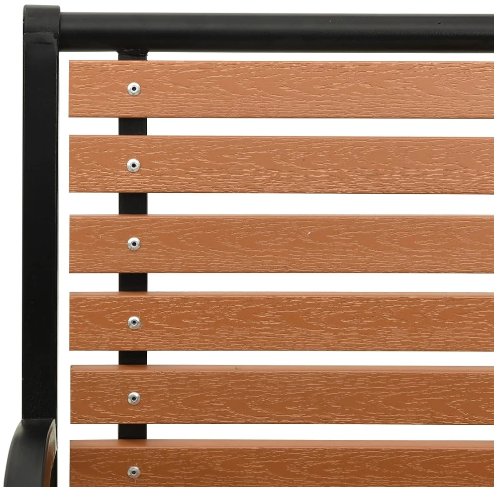 Sodo suoliukas, juodos ir rudos spalvos, 116cm, plienas ir WPC