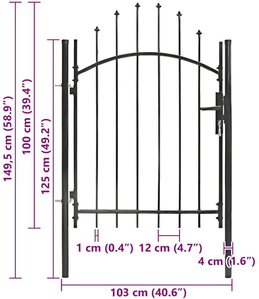 Sodo suoliukas, juodos spalvos, 125cm, plienas