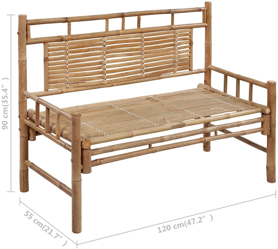 Sodo suoliukas su pagalvėle, 120cm, bambukas (41504+314946)