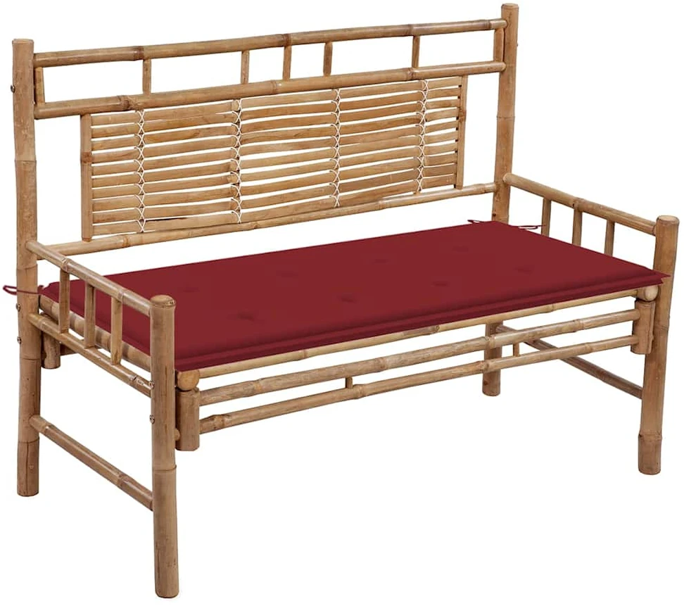 Sodo suoliukas su pagalvėle, 120cm, bambukas (41504+314080)