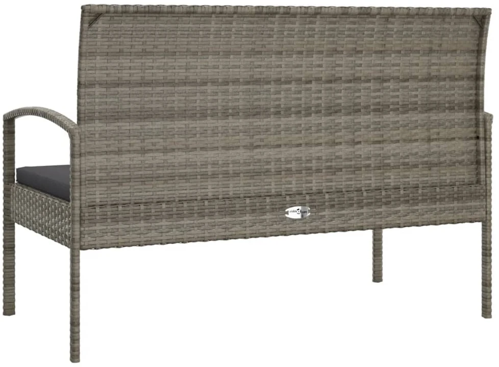 Sodo suoliukas su pagalvėle, pilkas, 105cm, poliratanas