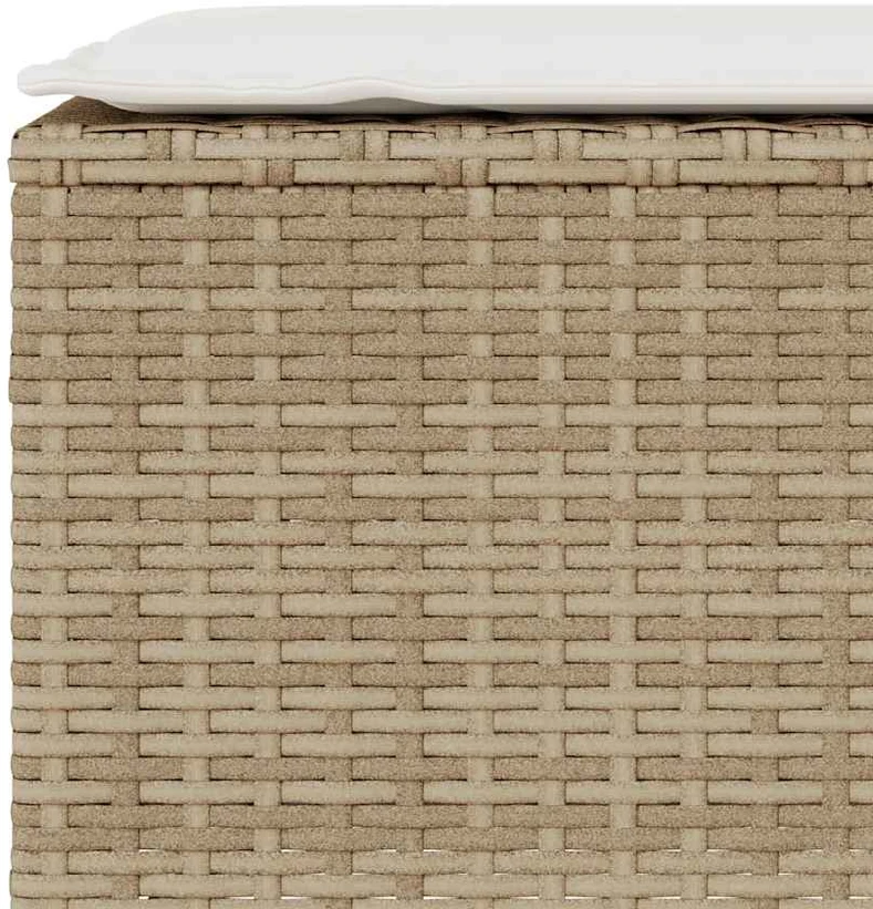 Sodo suoliukas su pagalvėle, smėlio spalvos, 110x30x40,5 cm, poliratanas