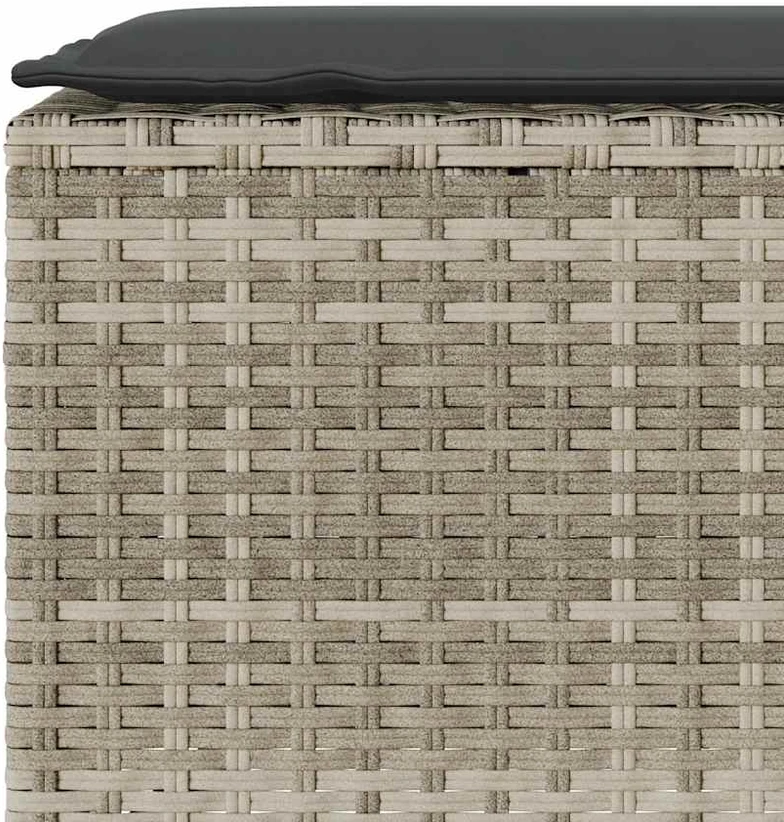 Sodo suoliukas su pagalvėle, šviesiai pilkas, 110x30x40,5 cm, poliratanas