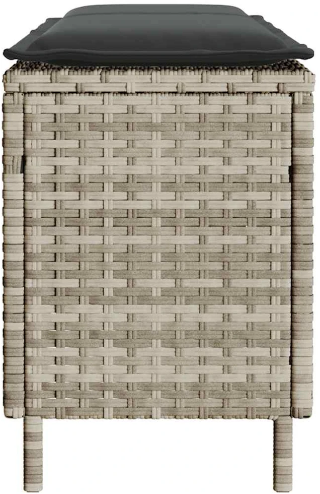 Sodo suoliukas su pagalvėle, šviesiai pilkas, 110x30x40,5 cm, poliratanas
