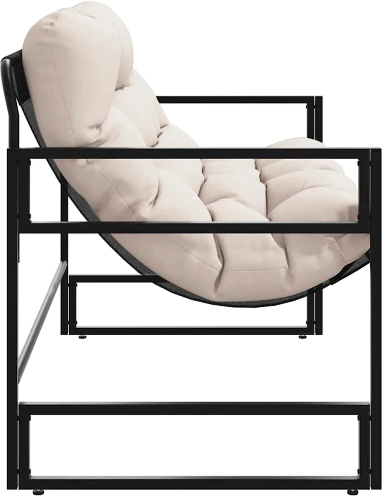 Sodo suoliukas su pagalvėle, taupe spalvos, 113cm, plienas