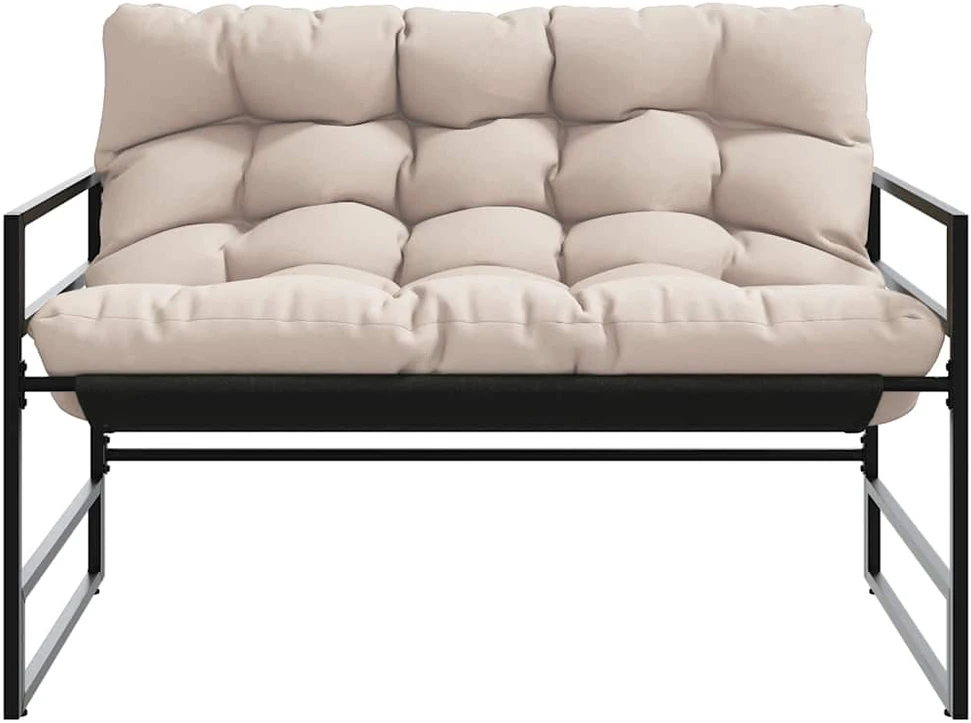 Sodo suoliukas su pagalvėle, taupe spalvos, 113cm, plienas
