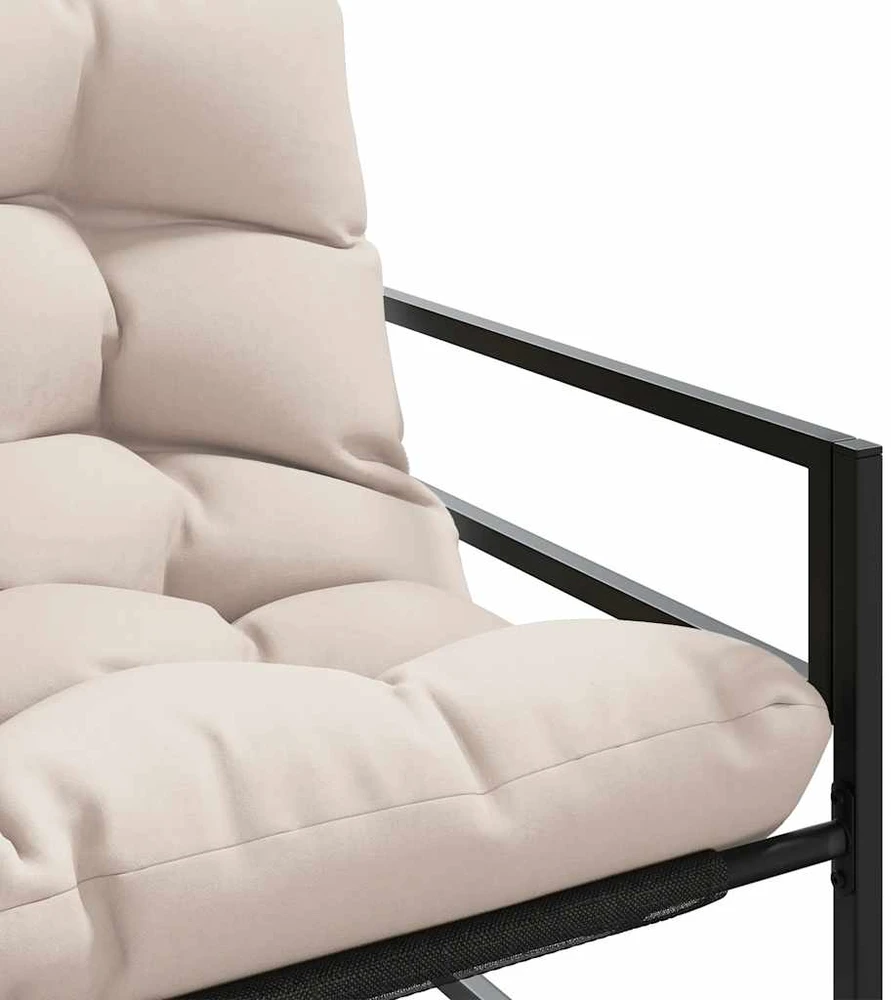 Sodo suoliukas su pagalvėle, taupe spalvos, 113cm, plienas