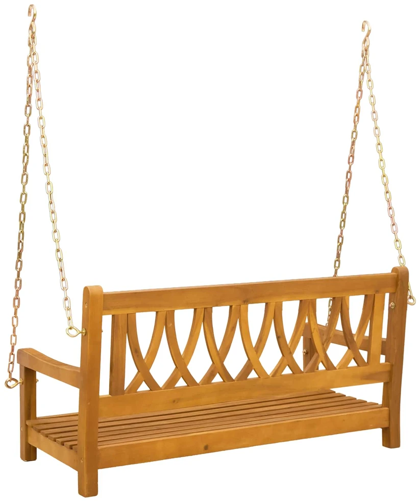 Lauko baldų komplektas Sodo sūpynė su suoleliu 2 -Seater 110 x 56 x 58 cm Natūrali