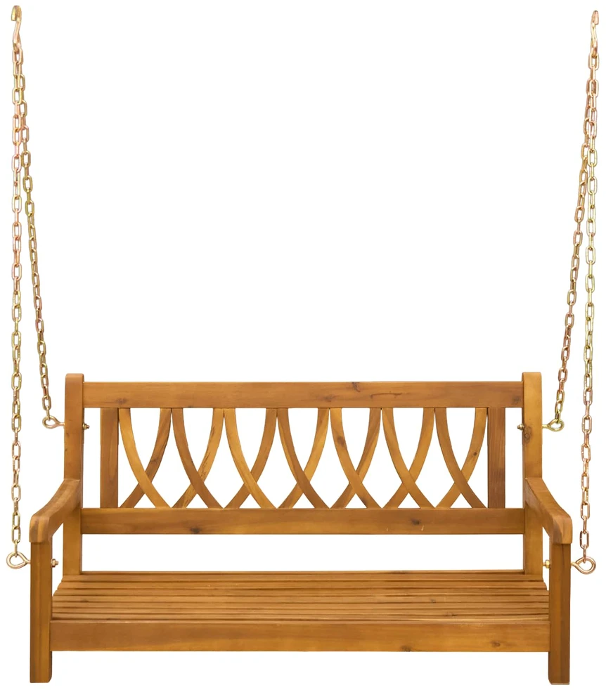 Lauko baldų komplektas Sodo sūpynė su suoleliu 2 -Seater 110 x 56 x 58 cm Natūrali
