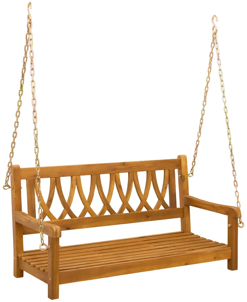 Lauko baldų komplektas Sodo sūpynė su suoleliu 2 -Seater 110 x 56 x 58 cm Natūrali