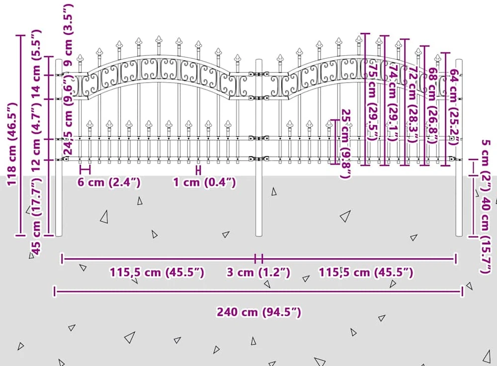 Sodo tvora KAMPEN 240 x 118 cm