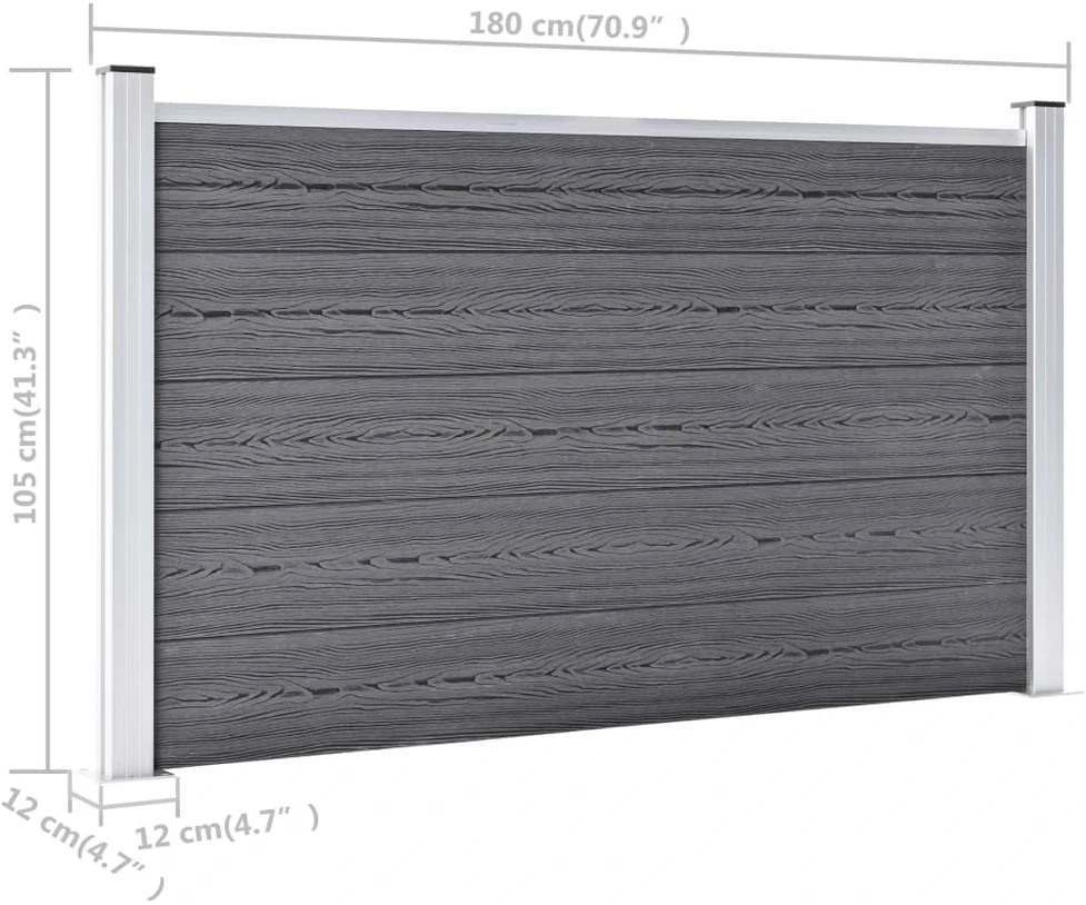 Sodo tvora, pilkos spalvos, 526x106cm, WPC (49073+2x49075)