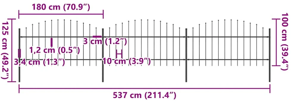 Sodo tvora su iečių viršug., juoda, (1-1,25)x5,1m, plienas