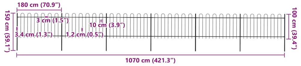 Sodo tvora su apvaliais viršug., juoda, 10,2x1 m, plienas