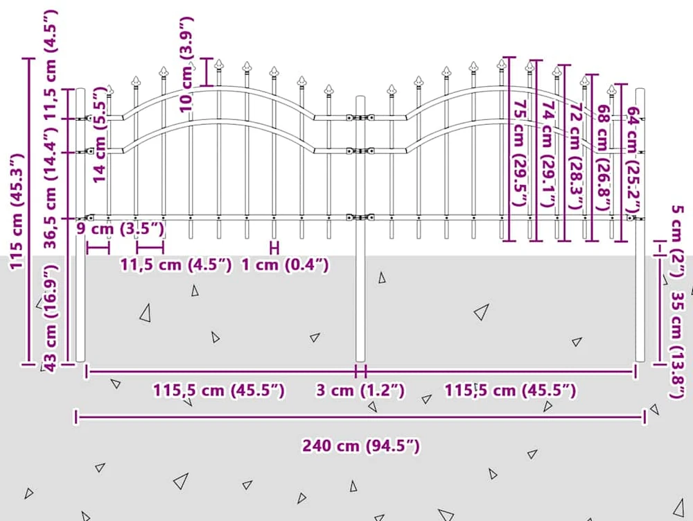 Sodo tvora WOERDEN 240 x 115 cm Balta