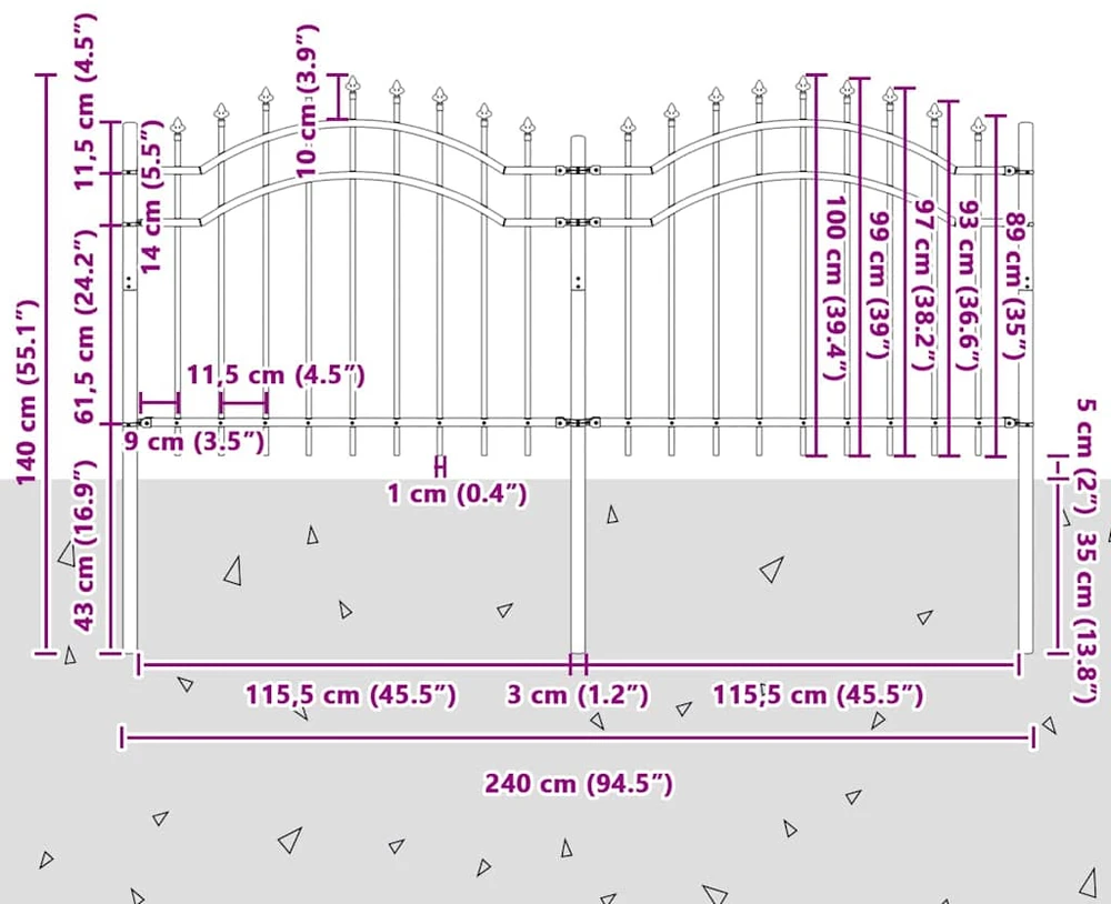 Sodo tvora WOERDEN 240 x 140 cm Balta